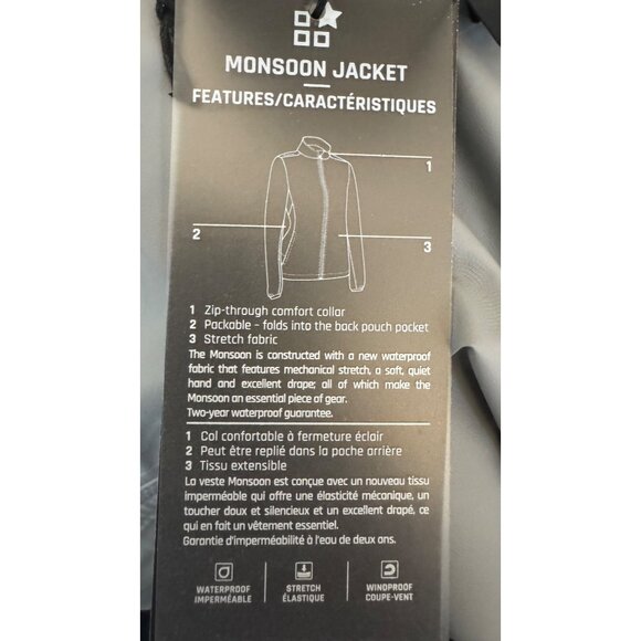 NWT Sun Mountain 2XL Monsoon Waterproof Golf Rain Jacket Black Lightweight - Picture 15 of 16